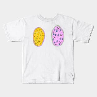 Colorful floral leaf Easter eggs Kids T-Shirt